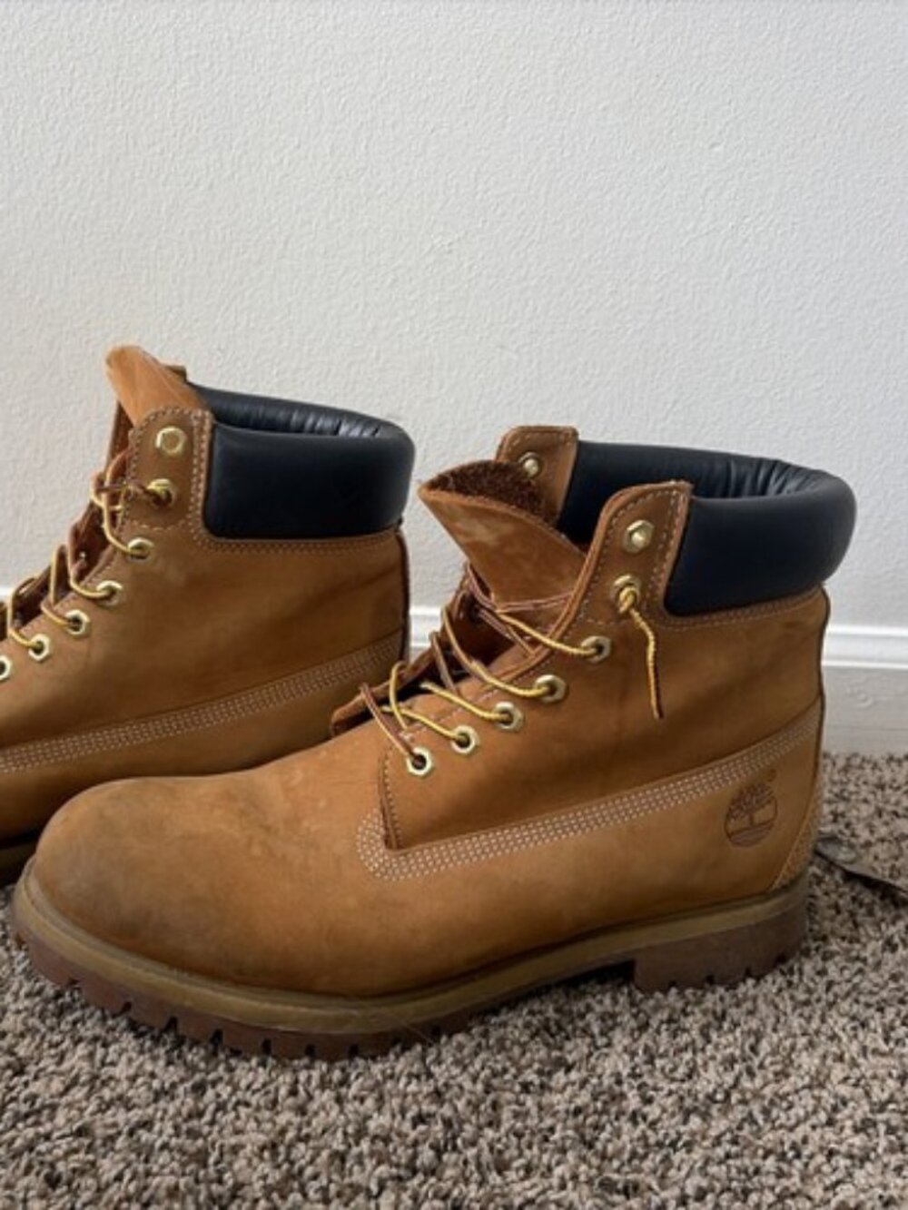 Mint Timberland Premium 6 Inch Boot Wheat Men's Size 12 WIDE Nubuck 10061